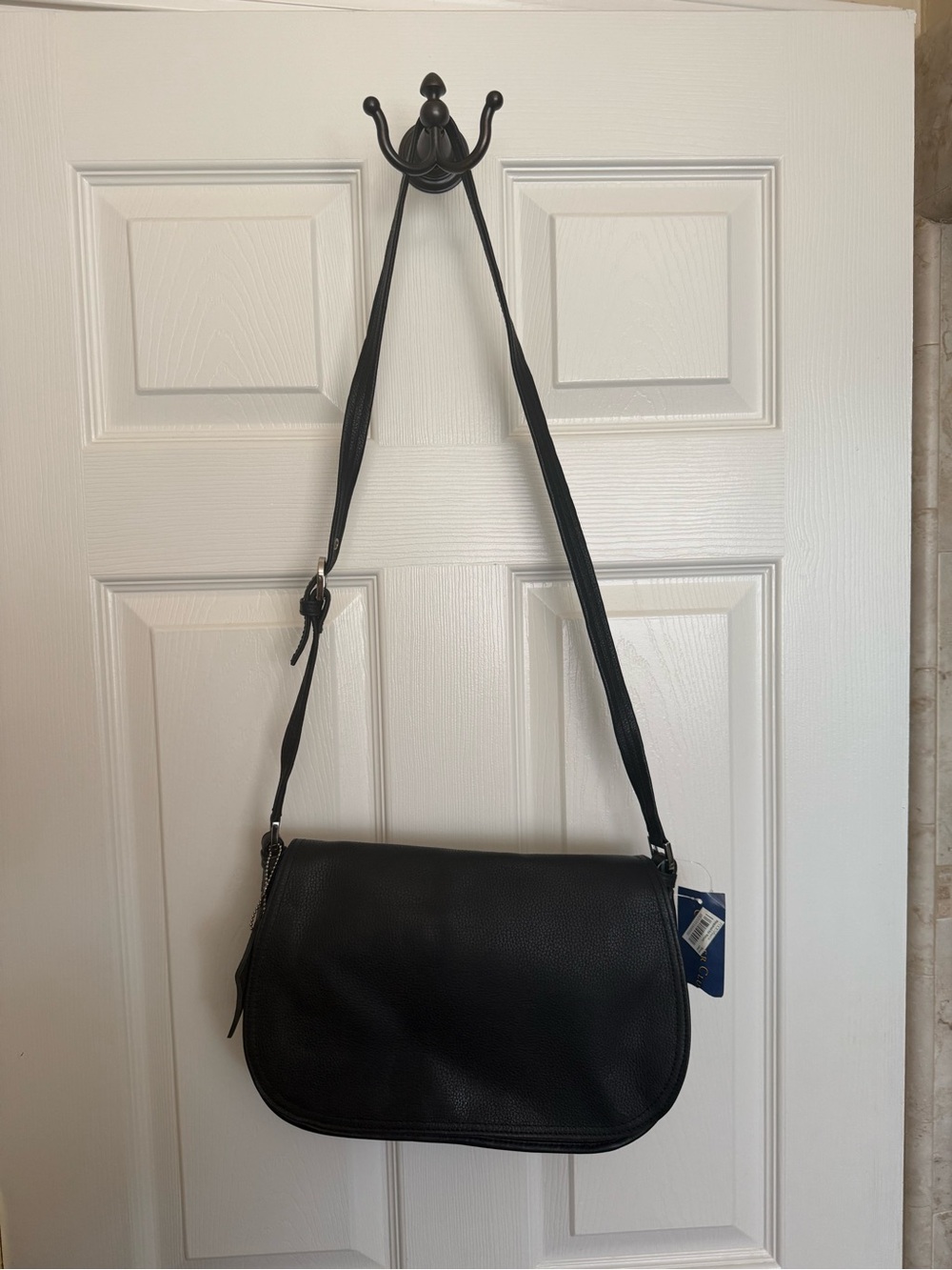 Charter Club Black Leather Crossbody Bag